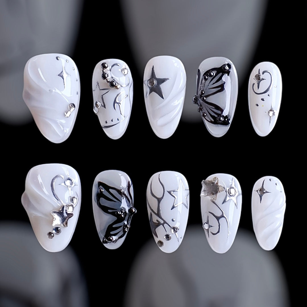 short almond Mariposa press on nails
