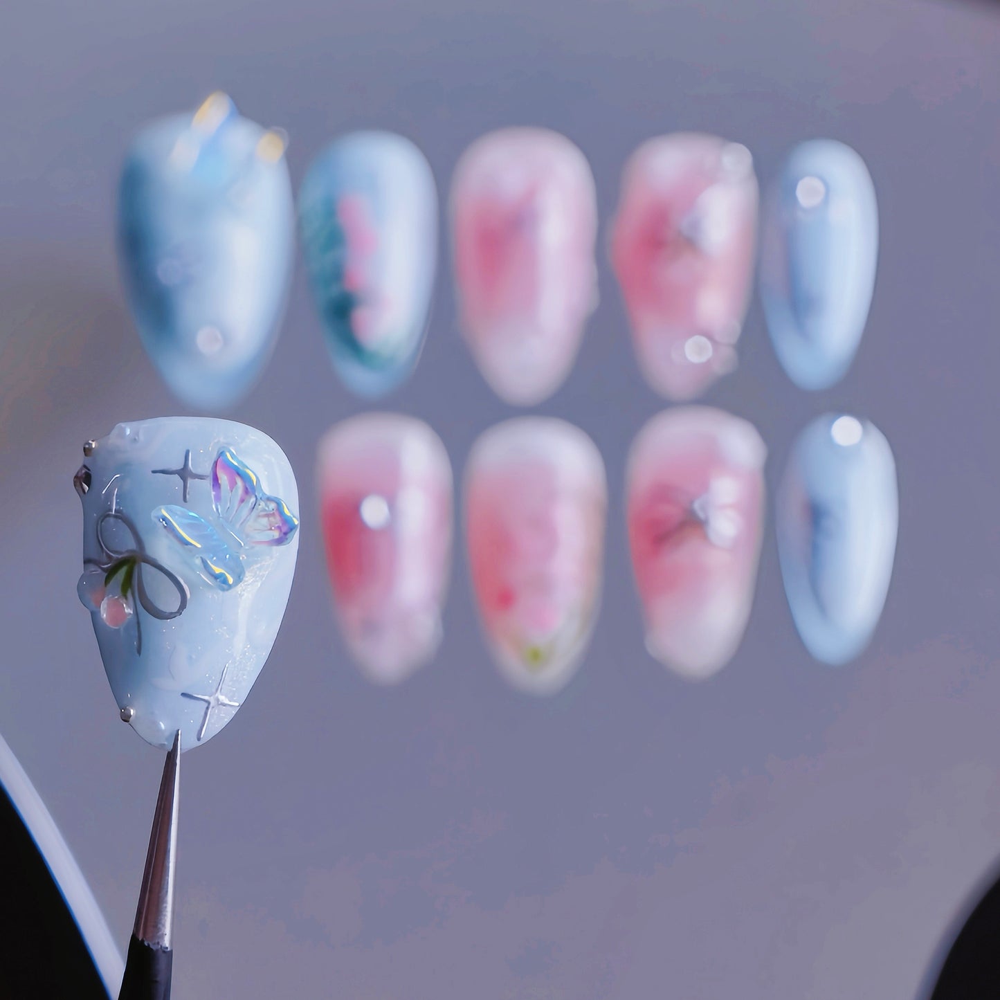 YUMMICLAWS Press on nails Pastel Petals short almond
