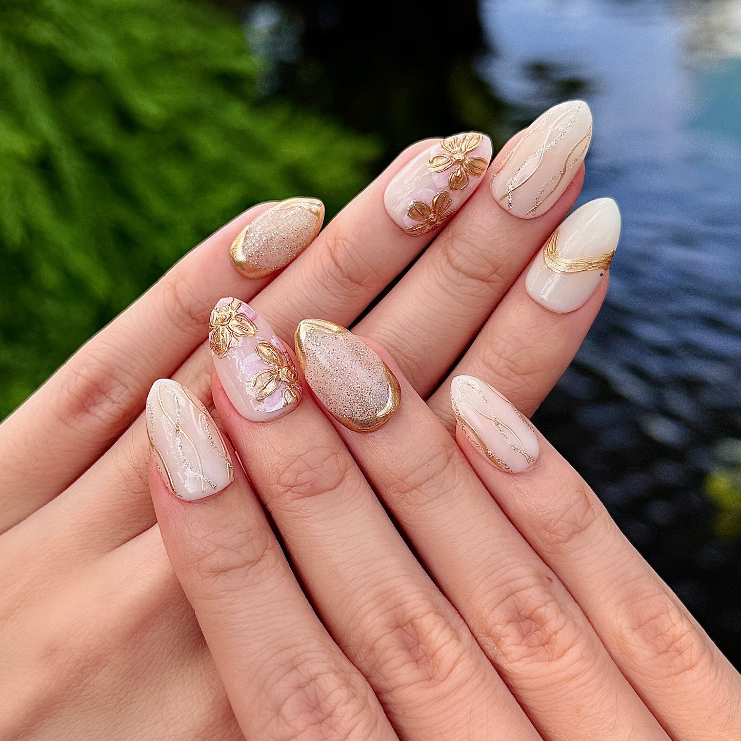 Golden Hour press on nails yummiclaws 3