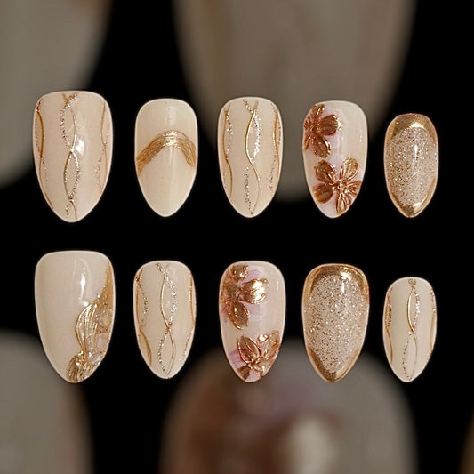 Golden Hour press on nails yummiclaws