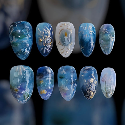 YUMMICLAWS Press on nails Enchanted short almond