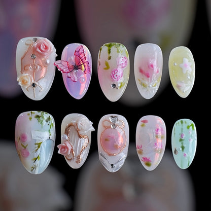 YUMMICLAWS Press on nails Garden Sonata short almond