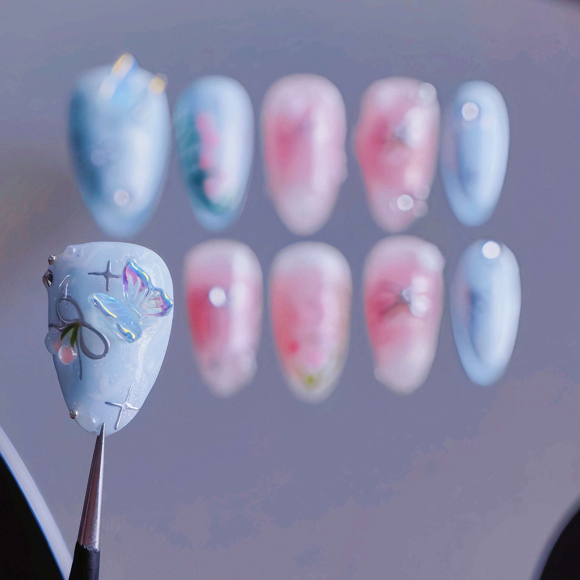 YUMMICLAWS Press on nails Pastel Petals short almond