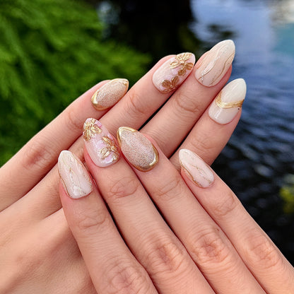 Golden Hour press on nails yummiclaws 3