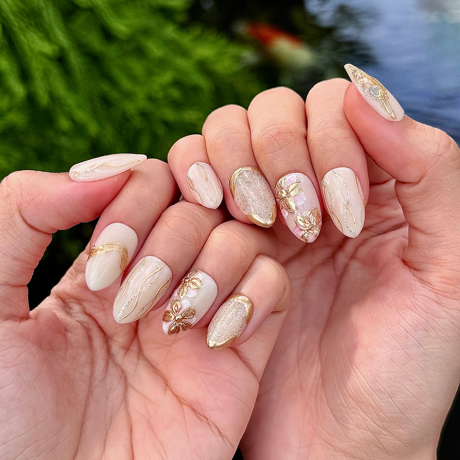 Golden Hour press on nails yummiclaws 2